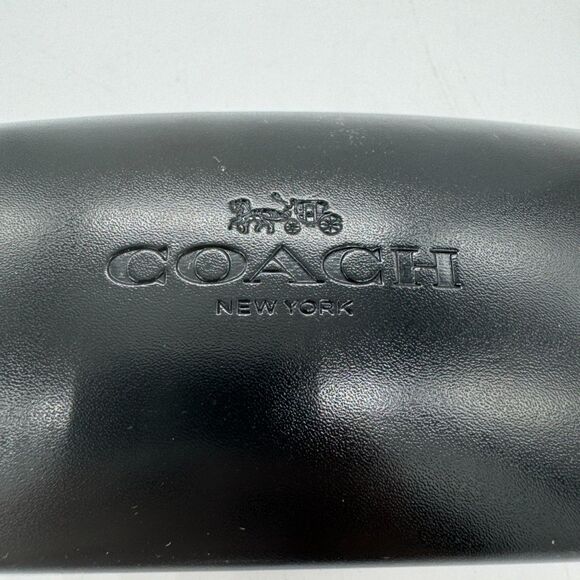 Coach Hard Clamshell Black COACH Embossed Leather Sunglasses Eyeglasses Case - Picture 4 of 4